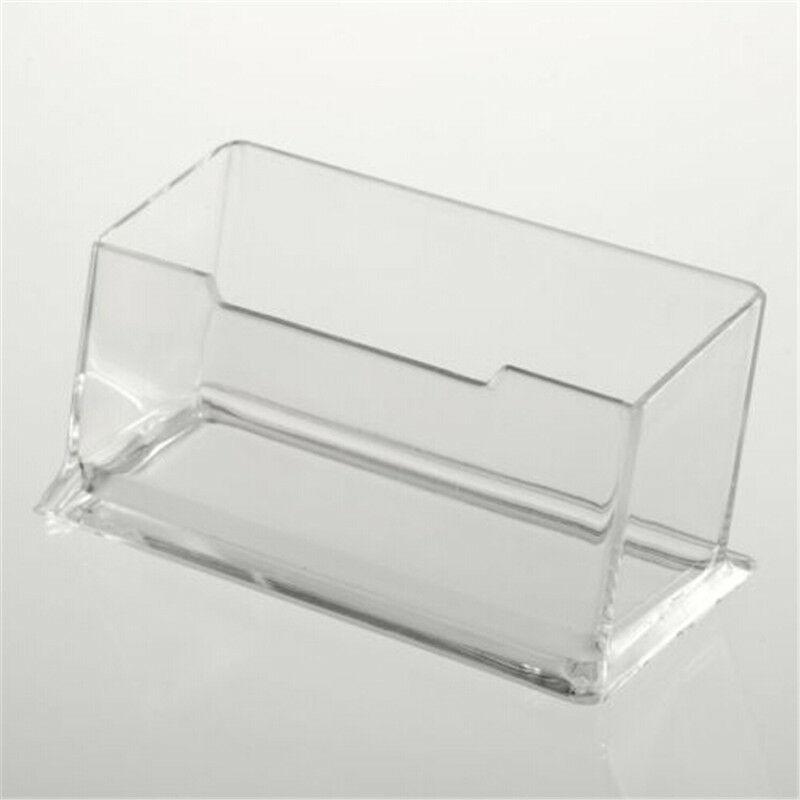 Clear Desktop Business Card Holder Display Stand Acrylic Plastic Desk Shelf